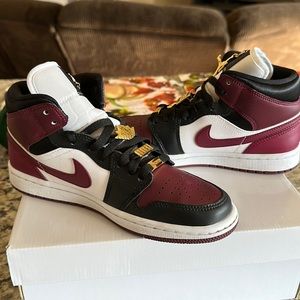 Women’s Air Jordan Ones Mids “Gold Pendants”